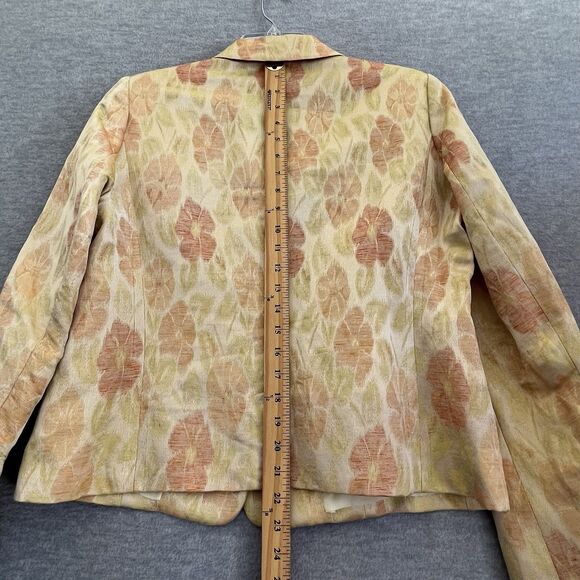 Bernard Zins Floral Linen Silk Jacket Size 10 Old Money Blazer Made in France - Picture 12 of 15
